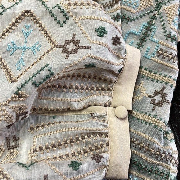 Soft Surroundings Boho Embroidered Long Sleeve Blouse Sheer Size 3X. - Picture 5 of 8